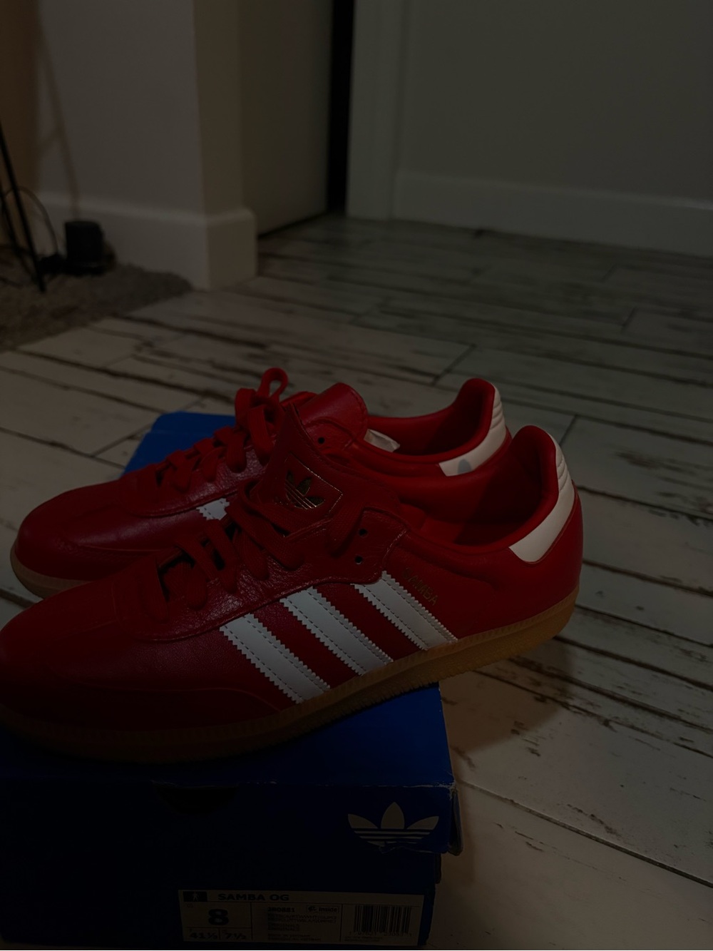 adidas Red & White Samba Classic Sneakers